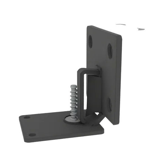 3D model of a metal bracket with a base and vertical stand, ready for 3D printing