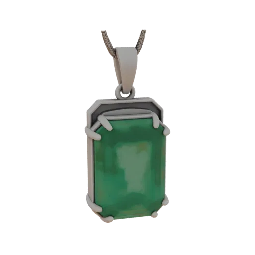 Emerald Pendant scene ready 3D model, close-up hero shot, showing pendant silhouette and surface contrast.