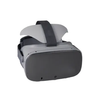 VR Headset Realistic 3D model, three-quarter studio render, showing silicone, wearable fit.