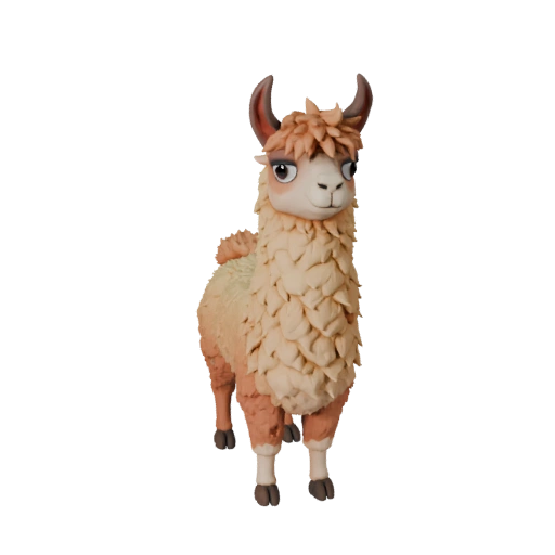 Modelo 3D de Lhama de Desenho Animado - Ativo Estilizado para Animação | Livre de Royalties