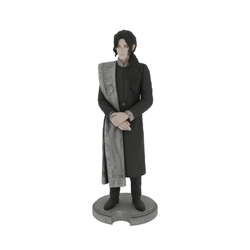 Elegant Man in Black Robes Figurine