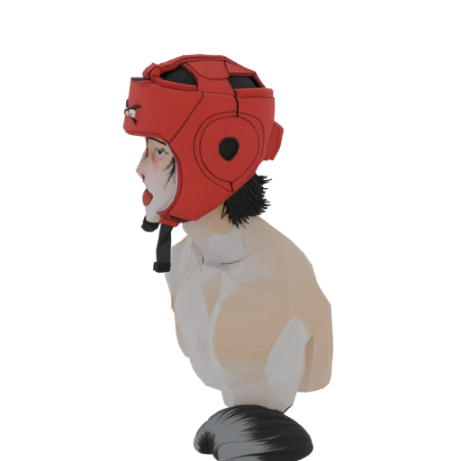 Anime Boxer Bust with Red Headgear