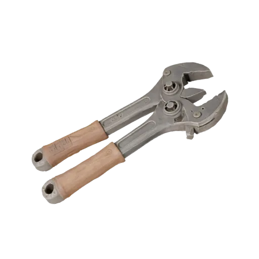 Heavy Duty Wrench 3D model, three-quarter front view, Unreal Engine viewport, showing painted metal, form detail.