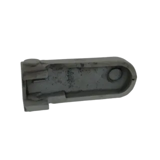 3D model of a gray ABS plastic bracket with a visible mounting slot and textured surface, isolated on a white background.