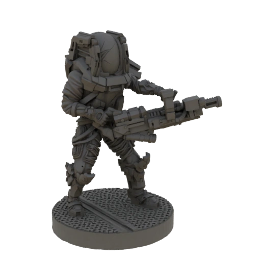 Sci-Fi Heavy Weapons Trooper 3D Model