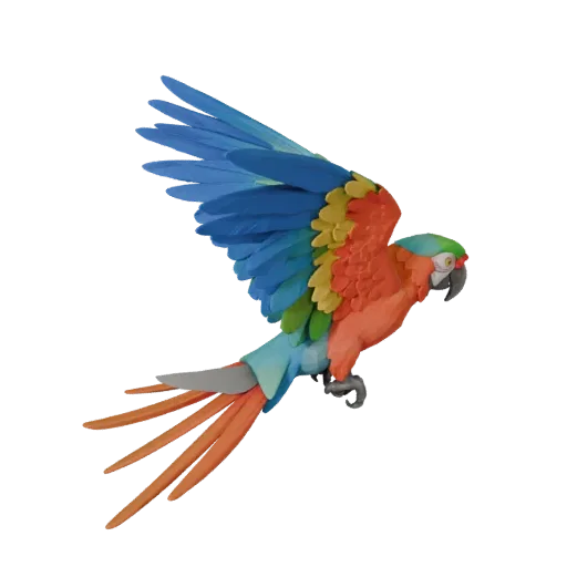 High Poly Macaw Parrot 3D Model - Detailed STL Asset for Printing