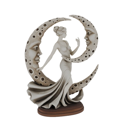 Moon Goddess with Crescent Moons