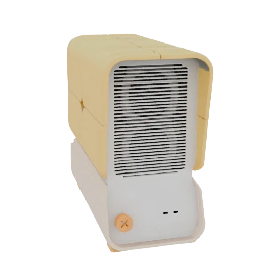 Retro Cube Fan Heater 3D Model