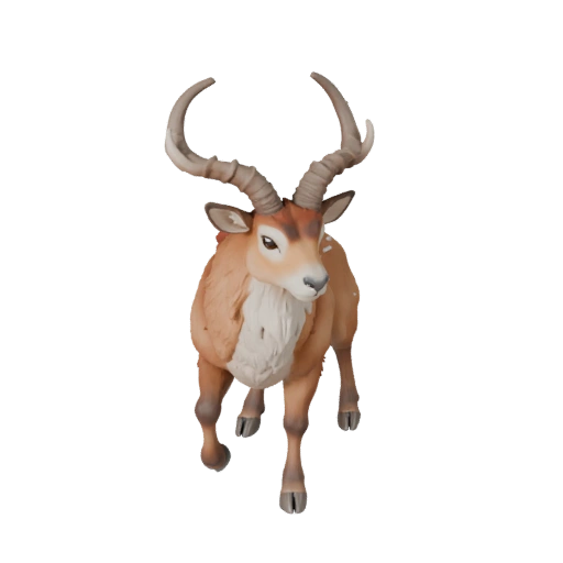 Modèle 3D d'antilope de dessin animé - Actif stylisé pour l'animation | PBR