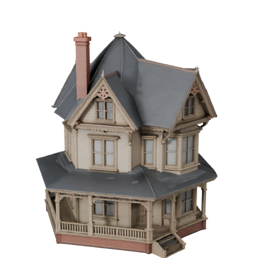 Печатная викторианская модель дома STL 3D - Масштабный актив