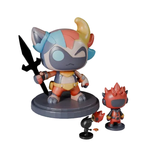 Mascot Animal Figurine stylized 3D model preview showing pose, three-quarter game view and surface detail