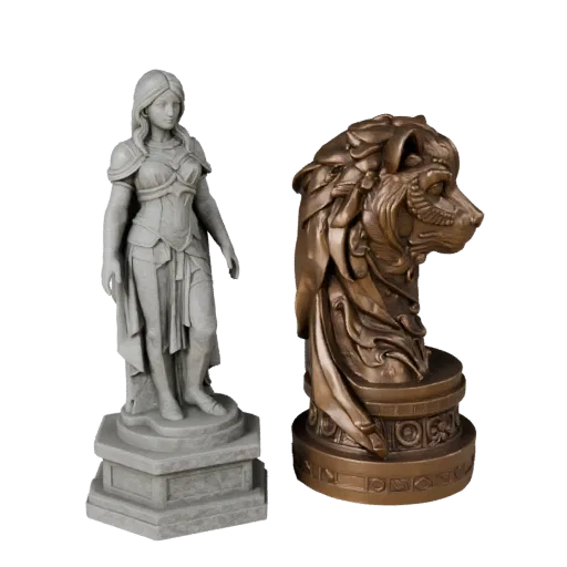 Prévia do modelo 3D imprimível STL de Estátua de Animal de Jardim em ângulo de exibição de três quartos, pedestal e detalhe d