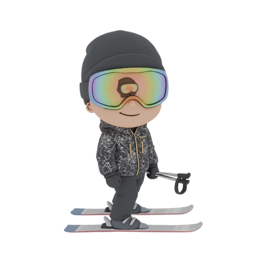 Chibi Skier 3D Model