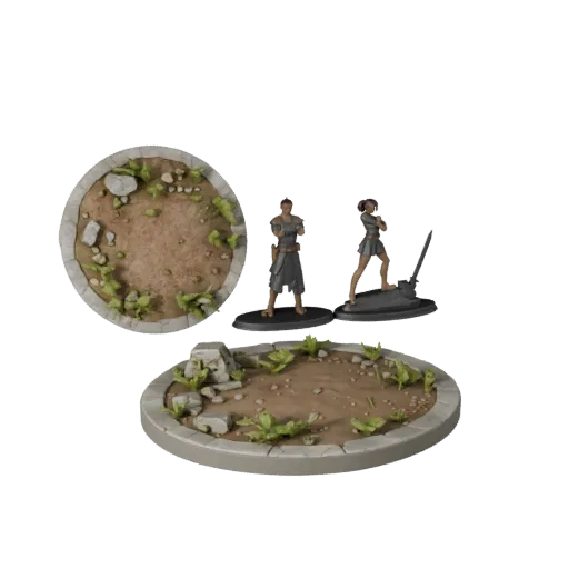 Anteprima modello 3D render prodotto Snow Scenic Base che mostra forma del bordo, vista studio a tre quarti, altezza e textur