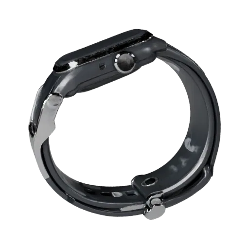 Fitness Style Band 3D model, three-quarter front view, AR viewer studio render, showing silicone, wearable fit.