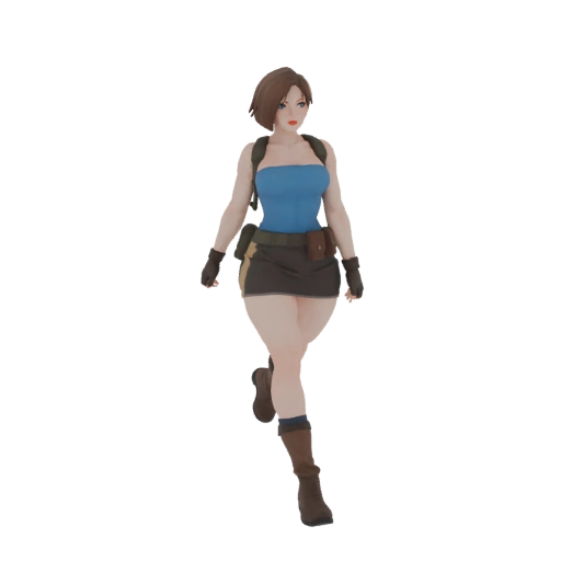 Jill Valentine 3D Model - Blue Top and Skirt