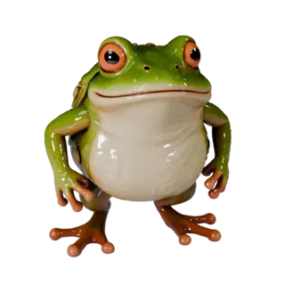 Modelo 3D de Sapo Desenho Animado, render de vida selvagem em vista lateral, asset de animal estilizado com volume de peito,
