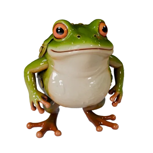 Modelo 3D de Sapo Desenho Animado, render de vida selvagem em vista lateral, asset de animal estilizado com volume de peito,