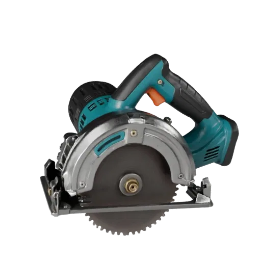 Compact Circular Saw Realistic 3D model, three-quarter studio render, showing molded plastic, ergonomic handles.