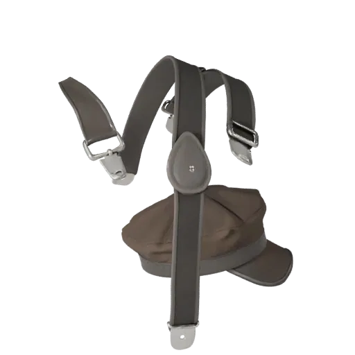 Formal Suspender Strap Product Viz 3D model, three-quarter studio product render, showing leather, flexible strip form.