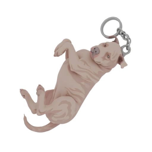 Playful Pitbull Keychain