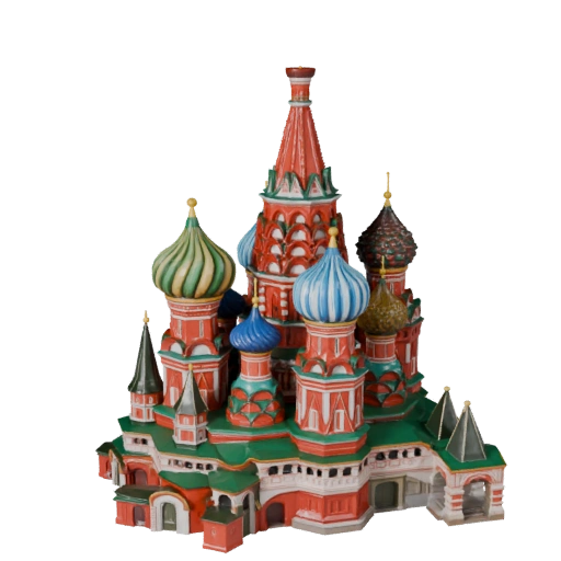 Modello 3D stilizzato della Cattedrale di San Basilio - Asset di Gioco