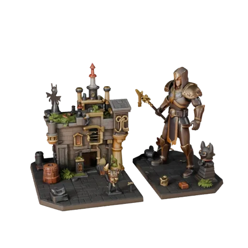 Dungeon Toy Photo Set high poly 3D model preview showing layered parts, studio close-up view, depth and display scale