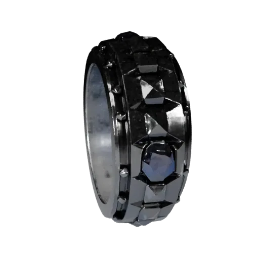 Diamond Solitaire Cocktail Ring 3D model, game viewport three-quarter view, diamond setting.
