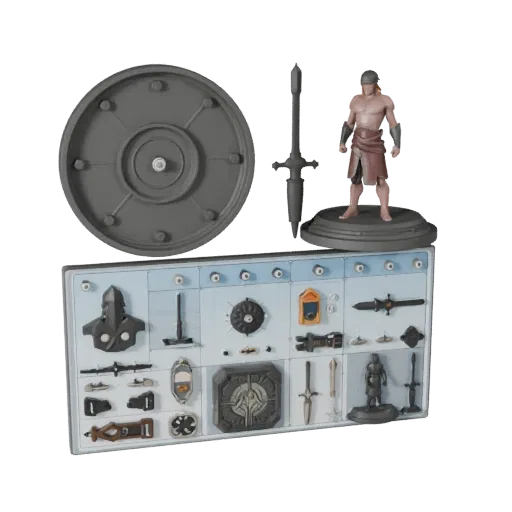 Sci-Fi Meeple Set modular kit 3D model preview showing scale, top-down kitbash view, icon shape and table readability
