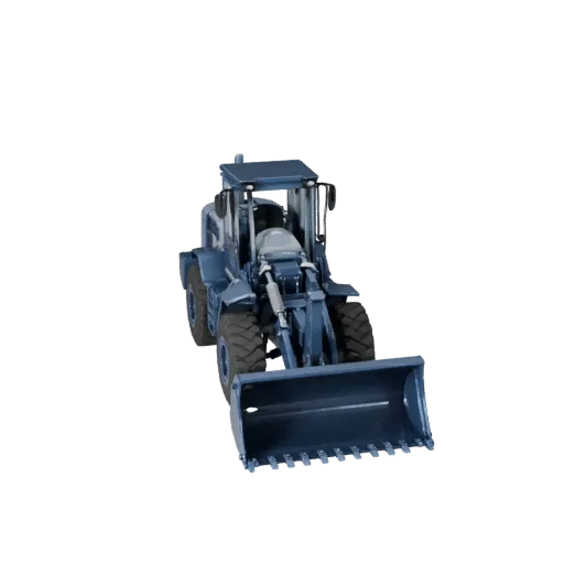 Construction Wheel Loader Modular 3D model, isometric modular kit view, showing painted steel, form detail.