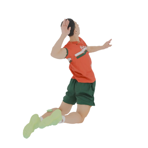 Volleyball Player in Mid-Air