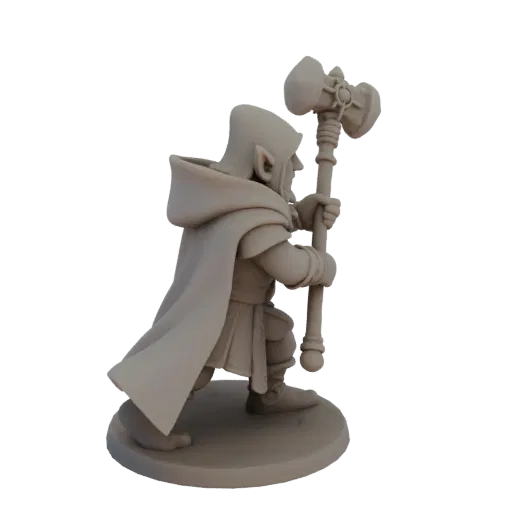 Fantasy Dwarf Cleric Miniature STL - Attack