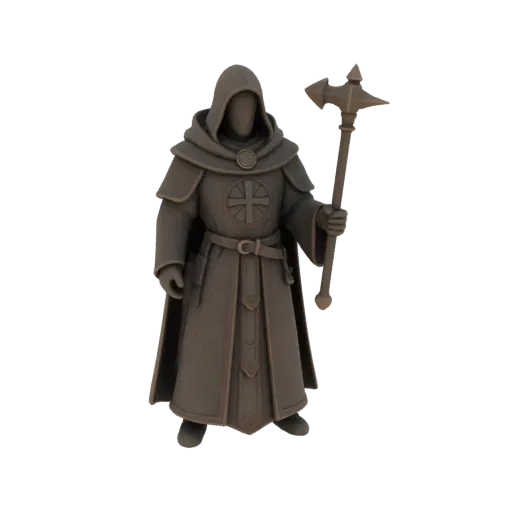 Medieval Cleric Miniature STL - Defensive
