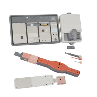 Field Suture Trainer Stylized 3D model, stylized isometric render, showing neutral plastics, training device layout.