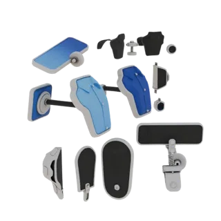 Modelo 3D de Stud de Camisa com Gema de Diamante, vista frontal em três quartos, renderização de estúdio para visualizador AR