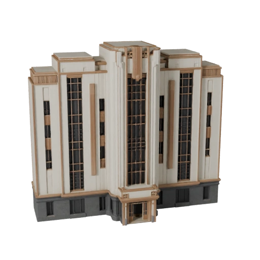 Façade Art Déco Imprimable STL Modèle 3D - Asset d'Échelle