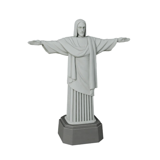 Modelo 3D STL Imprimível do Cristo Redentor - Asset de Escala