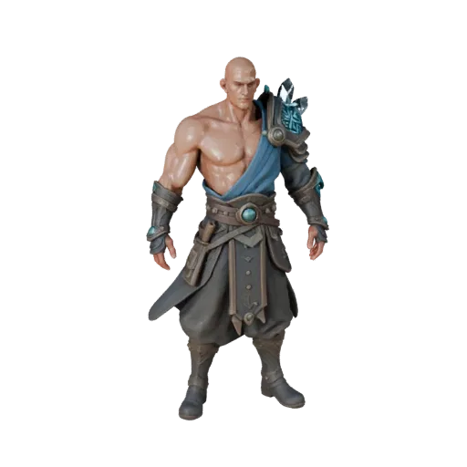 Realistic Battle-Hardened Monk Character Model - Rigged