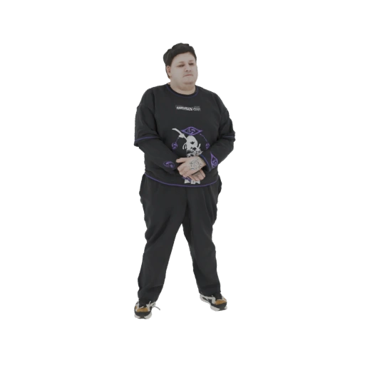 Man in Black Sweatshirt and Pants