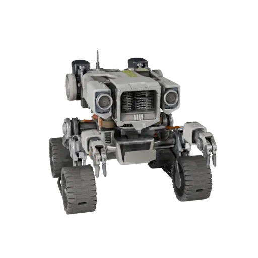 Humanoid Crawler Robot Modular 3D model, isometric modular kit view, showing metal frames, robot form.