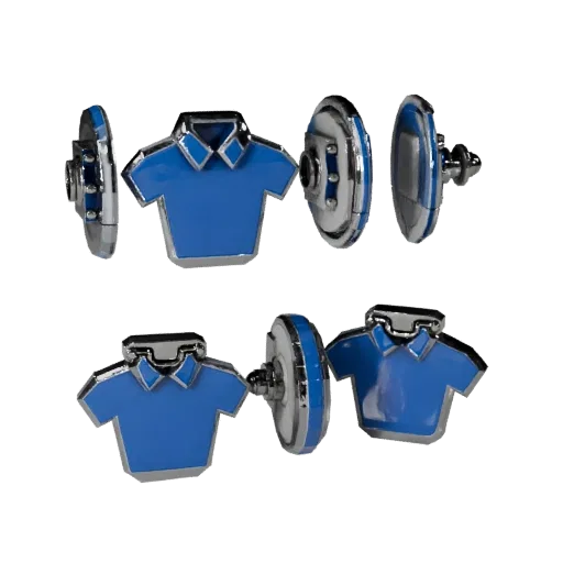 Monogram Style Shirt Stud game ready 3D model, studio profile shot, showing cufflink silhouette and surface contrast.