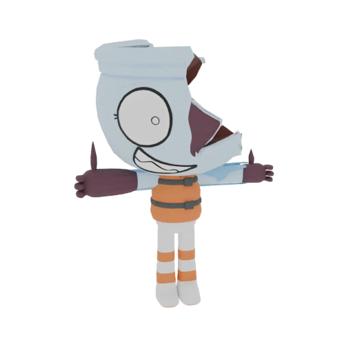 Cartoon Character with Orange Vest