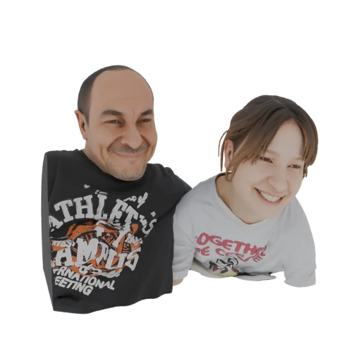 Joyful Father and Daughter 3D Model