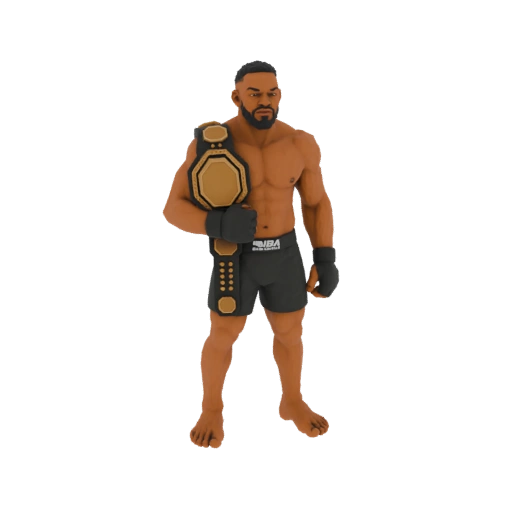MMA Champion with Belt 3D Model
