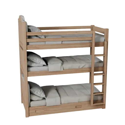 Modelo 3D de Cama Estofada, quarto, vista frontal em três quartos, viewport Unity, detalhe do tecido.