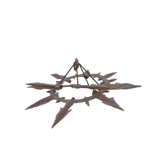 3D model of Thor's Hammer reimagined as a chandelier, with a metallic texture and intricate details.