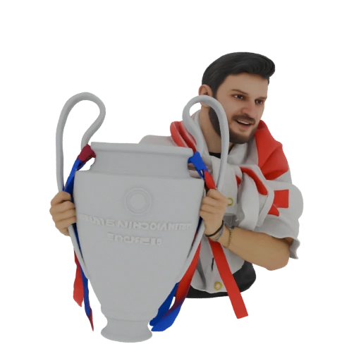 Football Champion with Trophy Bust