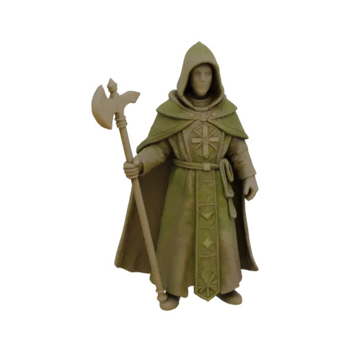 Medieval Cleric Miniature STL