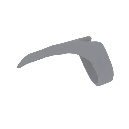 3D render of a smooth, gray, abstract curved band with a sleek, modern design.
