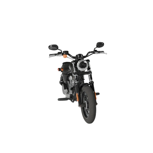 Harley Inspired Cruiser Motorcycle 3D Model for Blender &